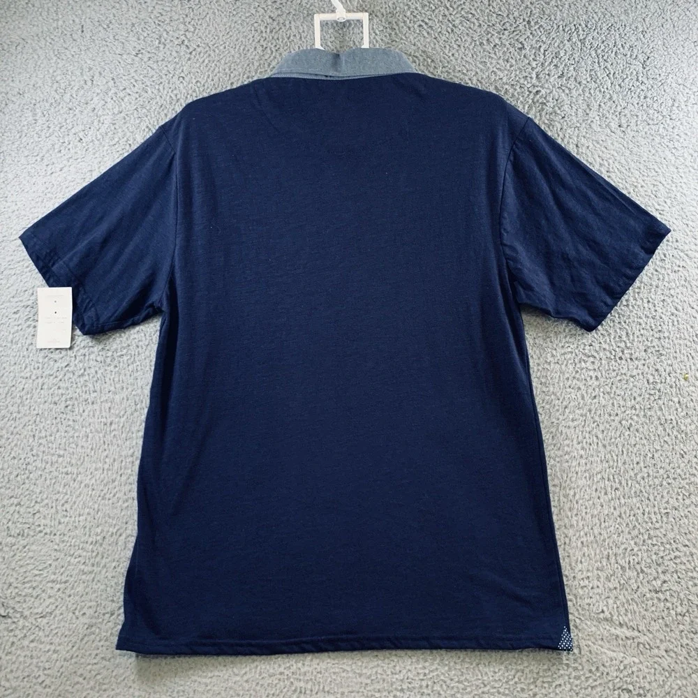 NWT Craft + Flow Good Life Polo Men's XXL Navy New Contrast Collar Short Sleeve